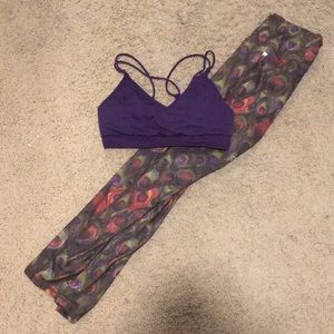 Fabletics peacock pants and sports bra